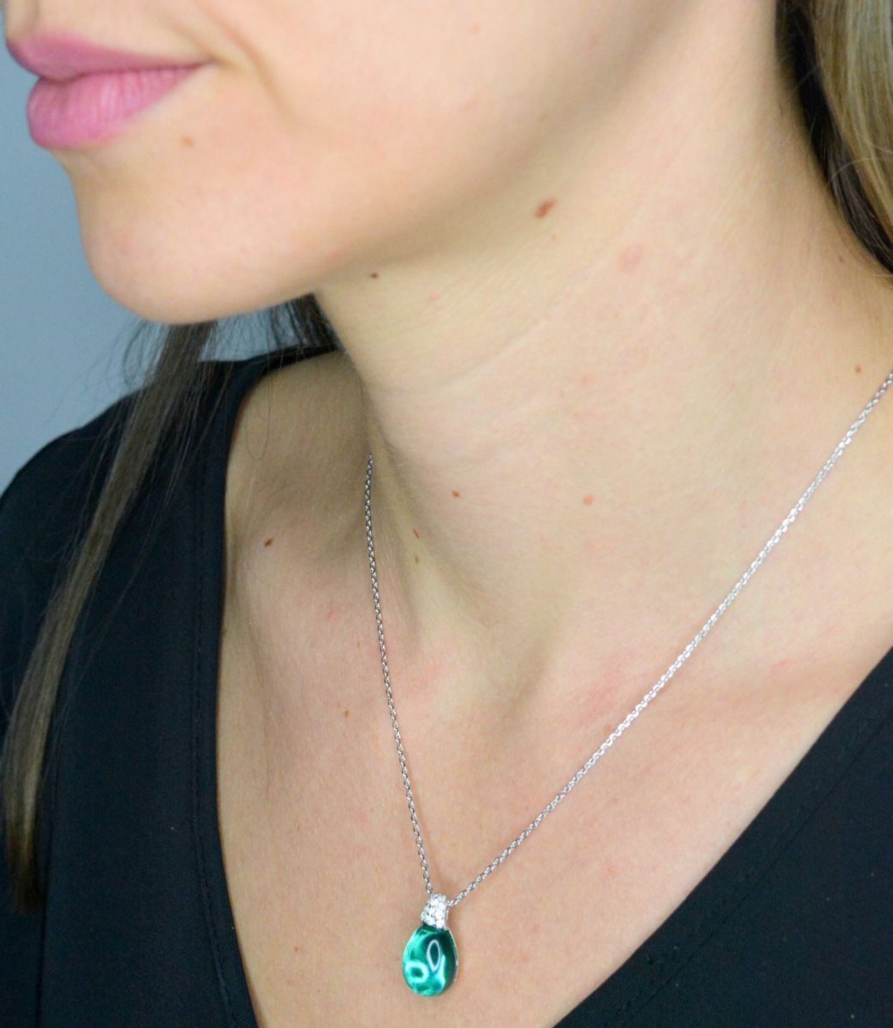 Naszyjnik damski srebrny 925 z kamieniem w kolorze turmalinu Nomination Myradiance 241508 041.png